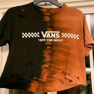 Distressed Bleached Medium Cropped Shirt